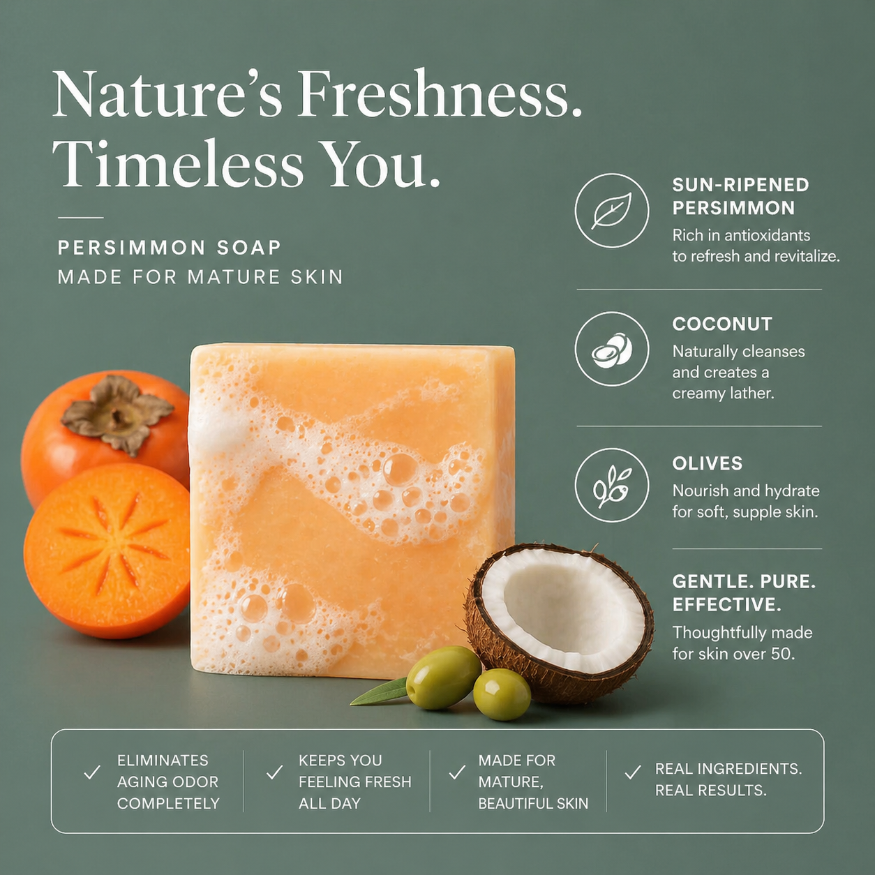 Deodorizing Persimmon Soap Bar